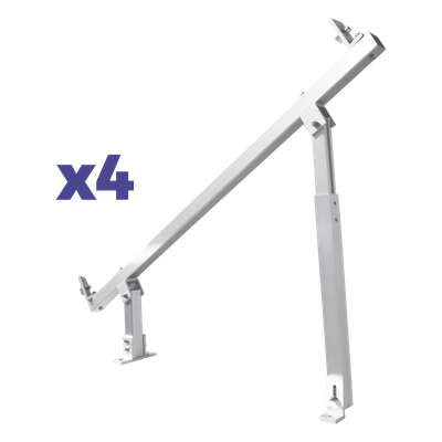 Caja de accesorios de aluminio anodizado / Montaje techo / Arreglo 1x4 / Inclinación 20°-45° / Resistencia viento 136 km/h