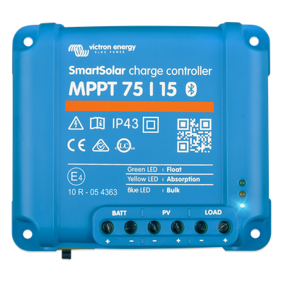 Controlador de Carga Solar MPPT / 15 A / 12/24 Vcc / Eficiencia 98% / Bluetooth Integrado / IP43