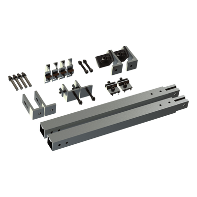 Caja de accesorios de aluminio anodizado / Arreglo 1x4 / Inclinación 20-45° / Resistencia viento 136 km/h / 21.3 kg