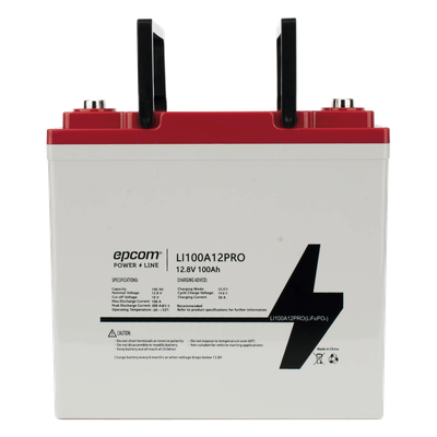 Batería LiFePO4 Ciclo Profundo / 12.8 Vcc / 100 Ah / Descarga Máxima 100 A / 3500 Ciclos / Válvula de Alivio